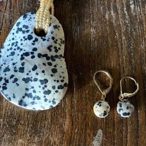 Vintage Dalmatian Spot Jasper Jewelry Set